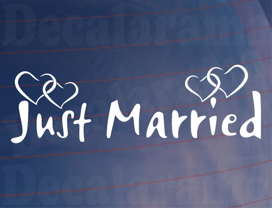 Just Married Car Sticker Wedding Car Window Decal Wedding Day Decoration Decals Airstream Font