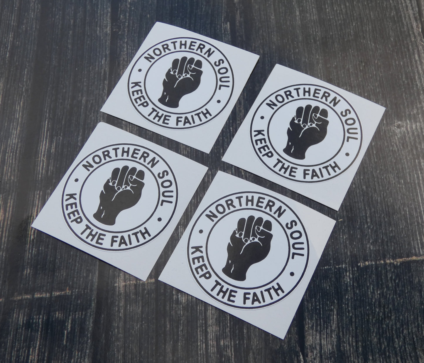 4 x Northern Soul Dance Music Fan Car/Van/Truck/Lorry Printed Stickers Decals 75mm