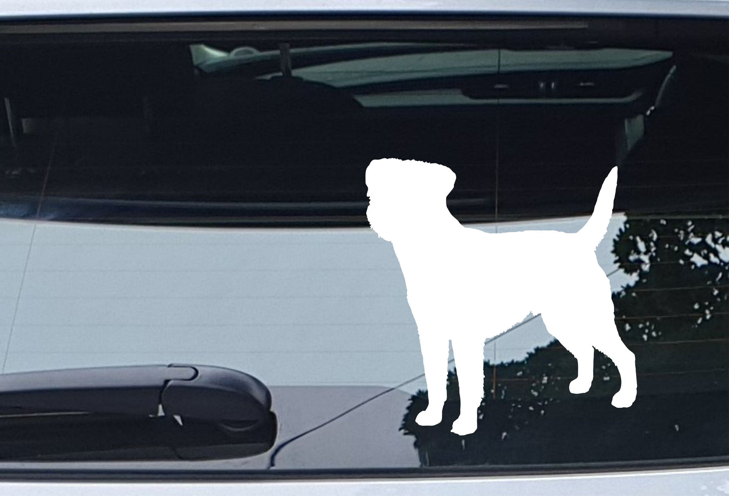 2x Car Sticker Border Terrier Silhouette Nice Fun Novelty Cute Van Window Bumper Boot Door Dog Decal