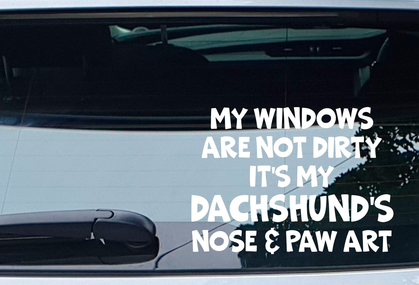 Car Sticker Dachshund Windows Not Dirty Nose & Paw Art Nice Funny Cute Novelty Window Bumper Boot Decal