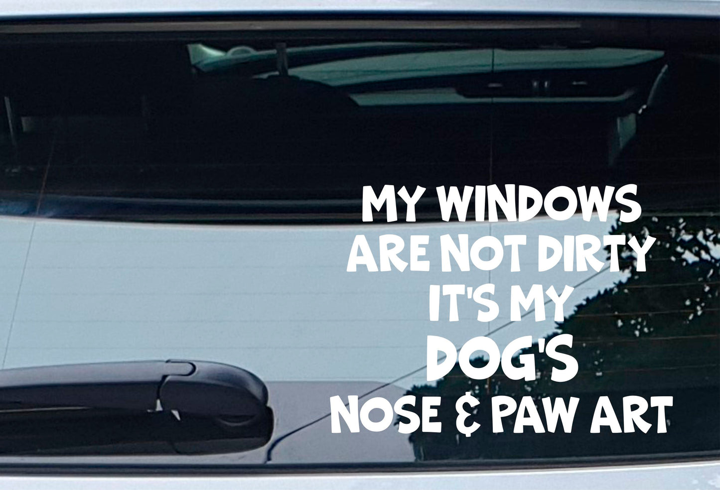 Car Sticker Dog Windows Not Dirty Nose & Paw Art Nice Funny Cute Novelty Window Bumper Boot Decal