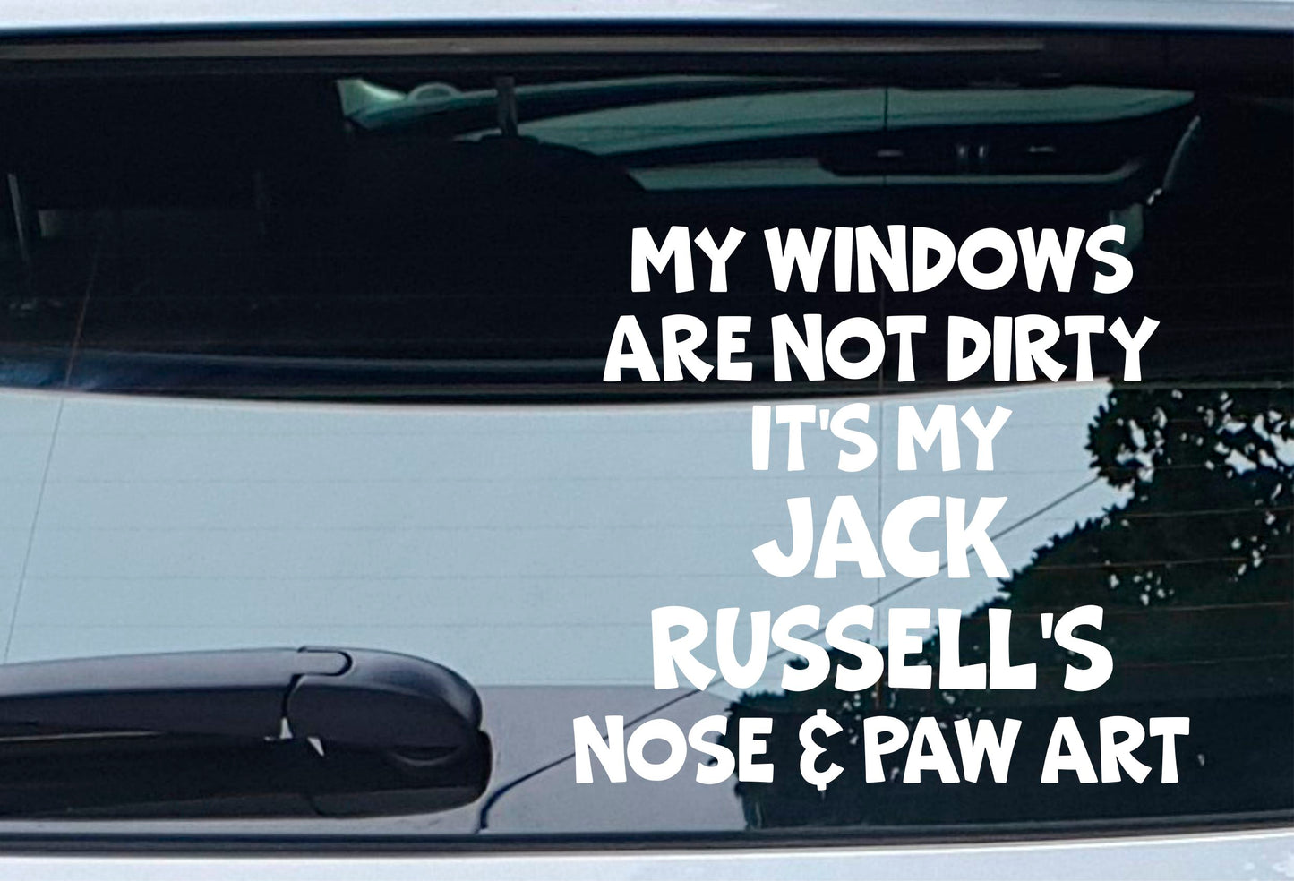 Car Sticker Jack Russell Windows Not Dirty Nose & Paw Art Nice Funny Cute Novelty Dog Bumper Boot Decal