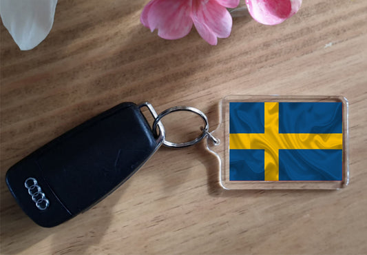 Sweden Flag Keyring Gift - Cute Swedish Novelty Key Fob - Birthday Present