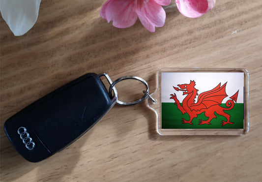 Wales Flag Keyring Gift - Cute Welsh Novelty Key Fob - Birthday Present