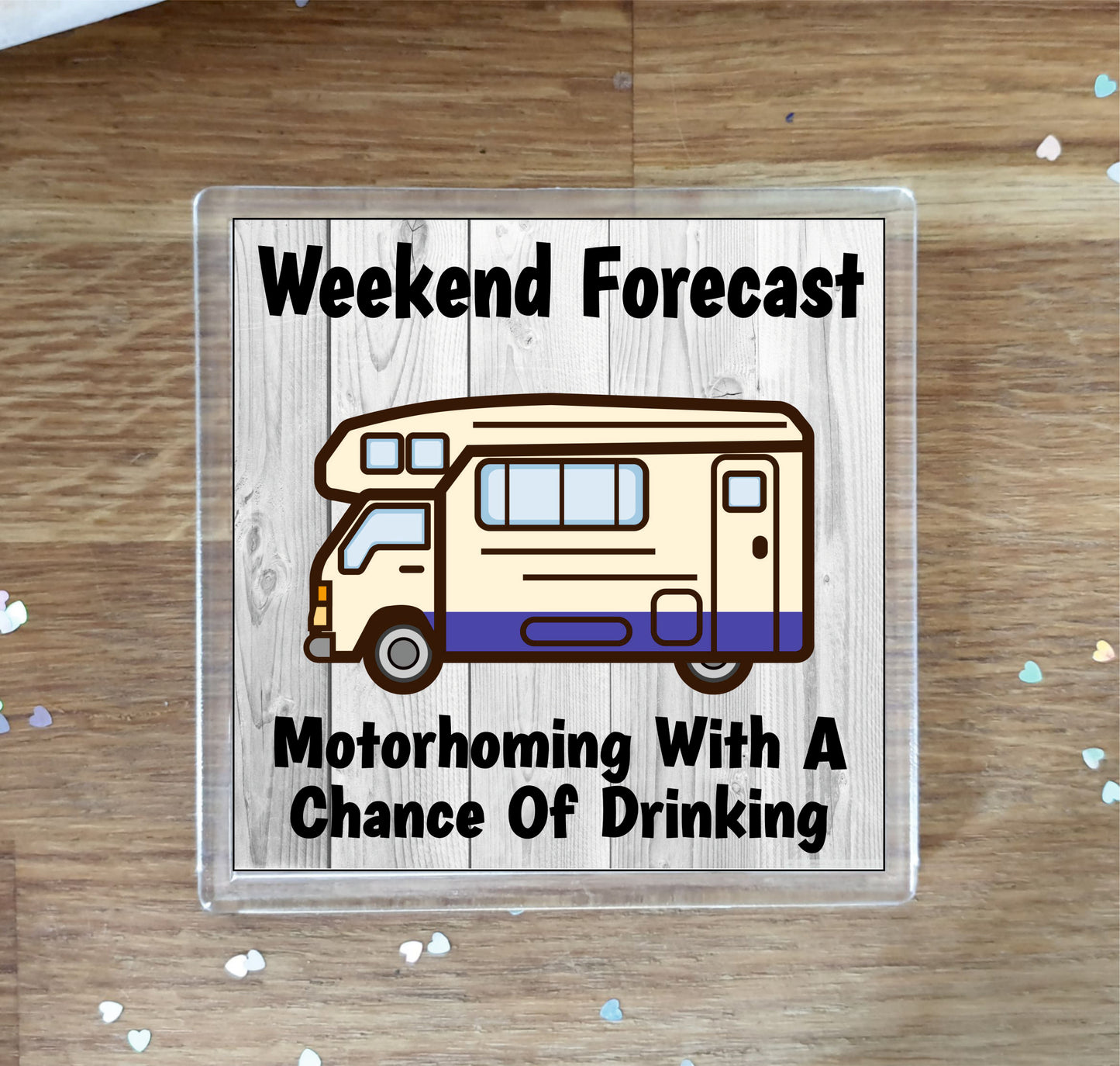 Motorhome Coaster - Motorhoming With a Chance of Drinking - Fun Cute Novelty Present