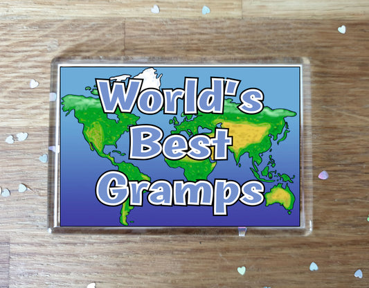 Gramps Fridge Magnet - World's Best Gramps - Novelty Love Gift - Fun Birthday Christmas Present