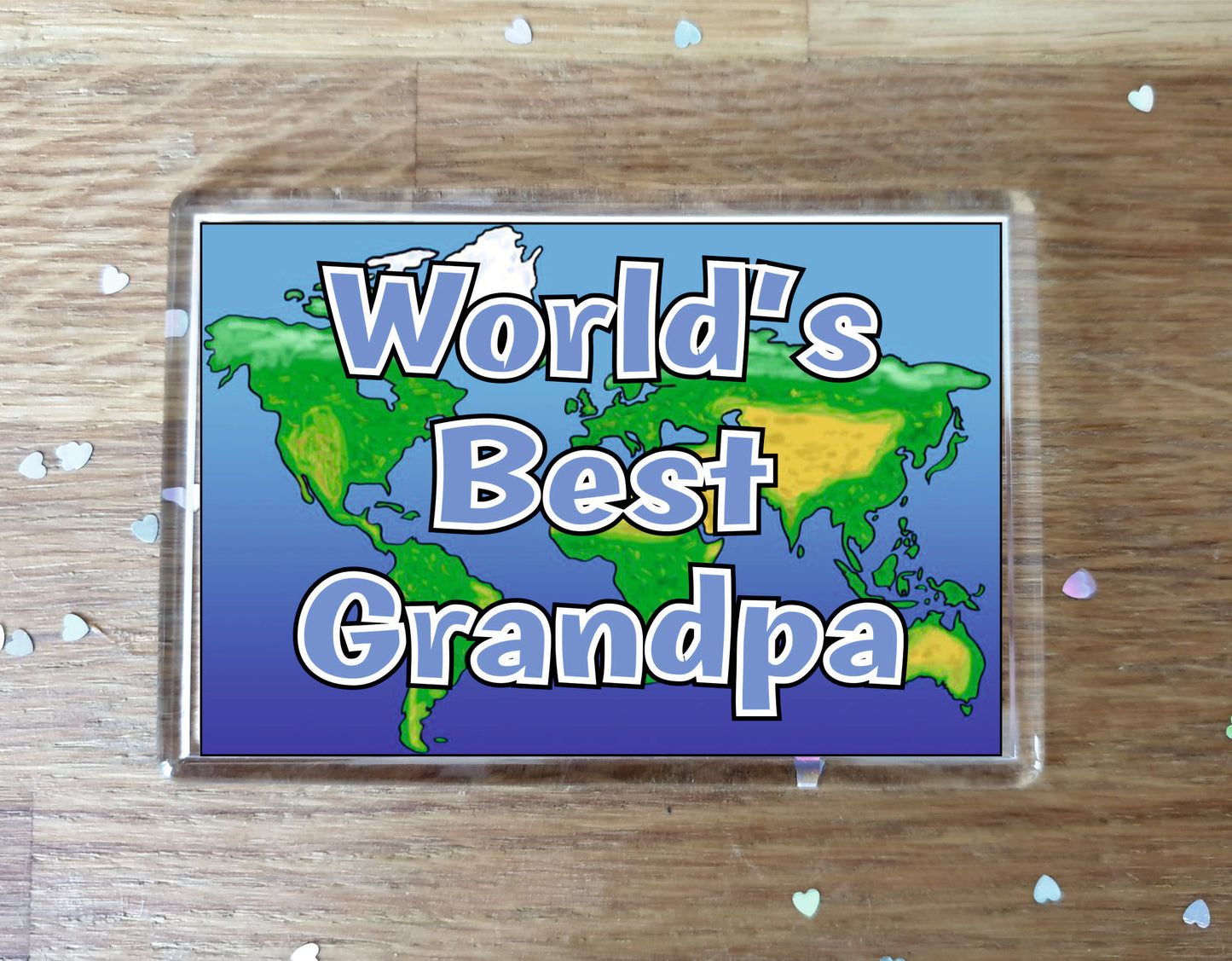 Grandpa Fridge Magnet - World's Best Grandpa - Novelty Love Gift - Fun Birthday Christmas Present