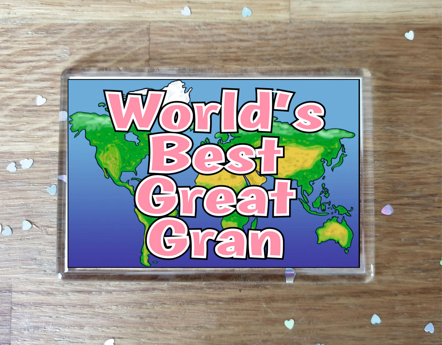 Great Gran Fridge Magnet - World's Best Great Gran - Novelty Love Gift - Fun Birthday Christmas Present