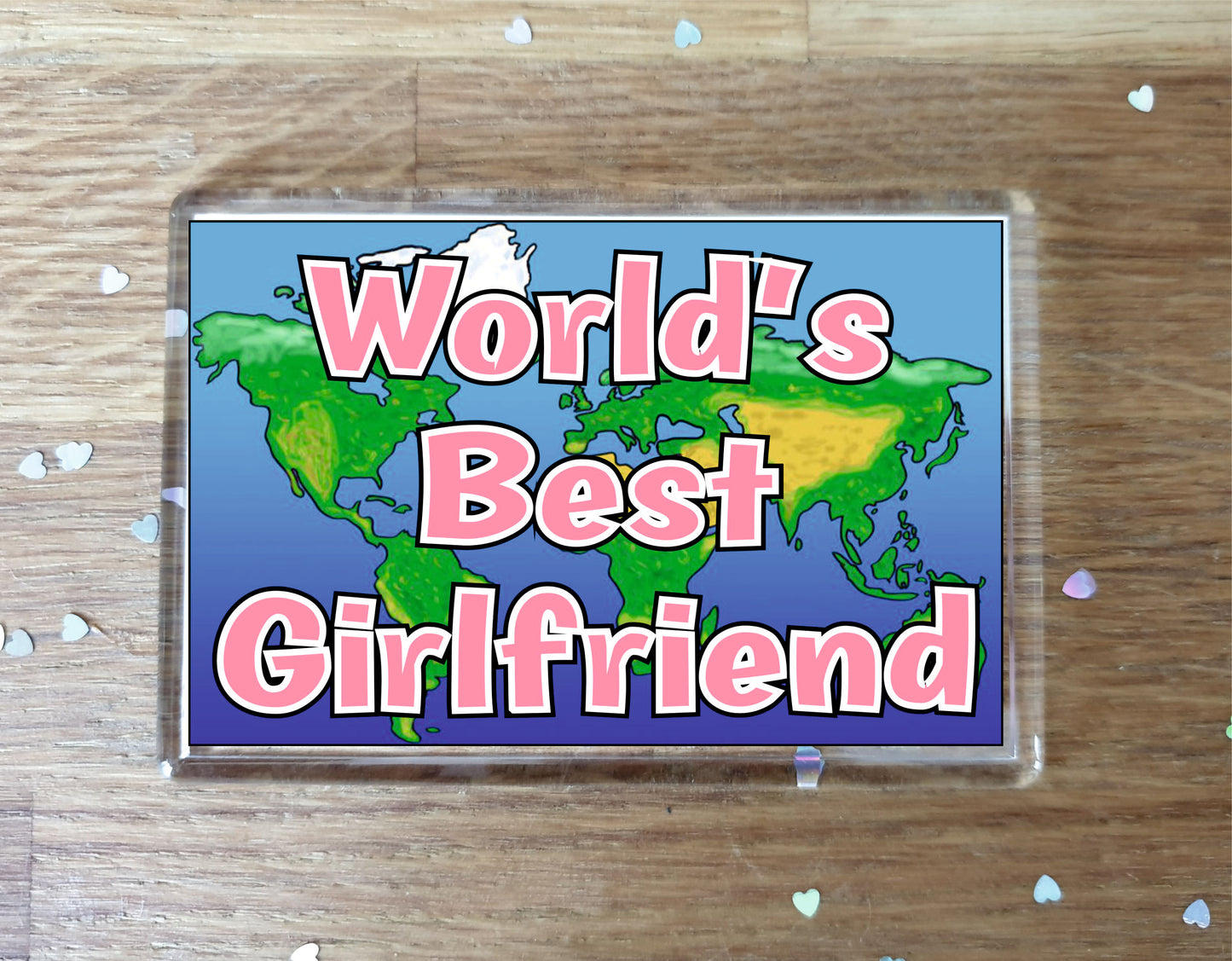 Girlfriend Fridge Magnet - World's Best Girlfriend - Novelty Love Gift - Fun Birthday Christmas Present