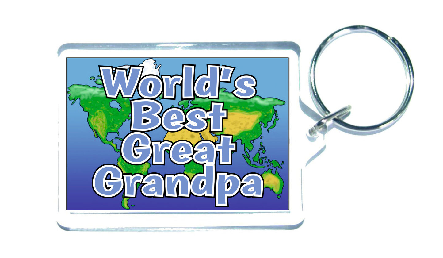 Great Grandpa Keyring Gift - World's Best Great Grandpa - Fun Novelty Christmas Birthday Present