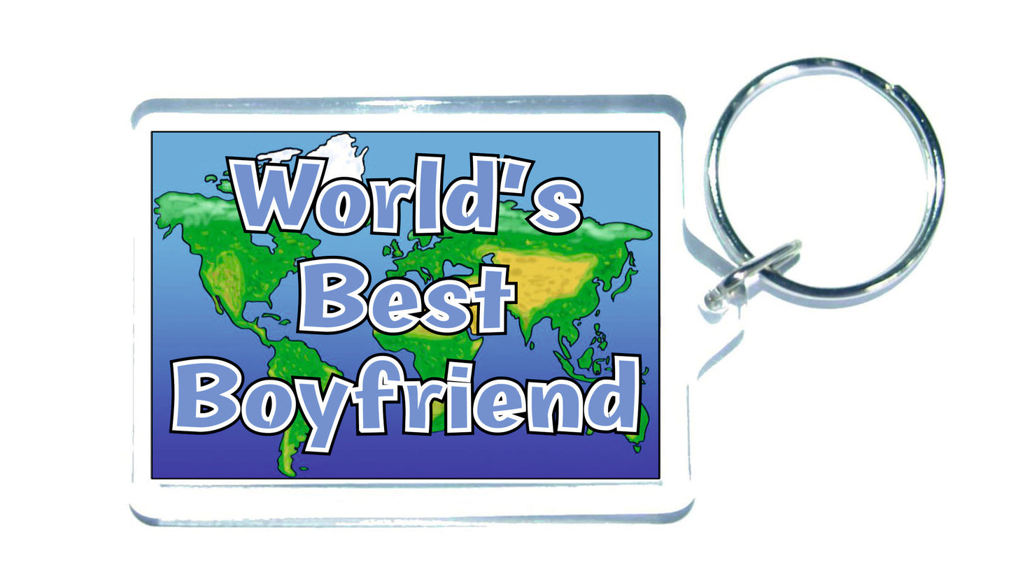 Boyfriend Keyring Gift - World's Best Boyfriend - Fun Novelty Christmas Birthday Present