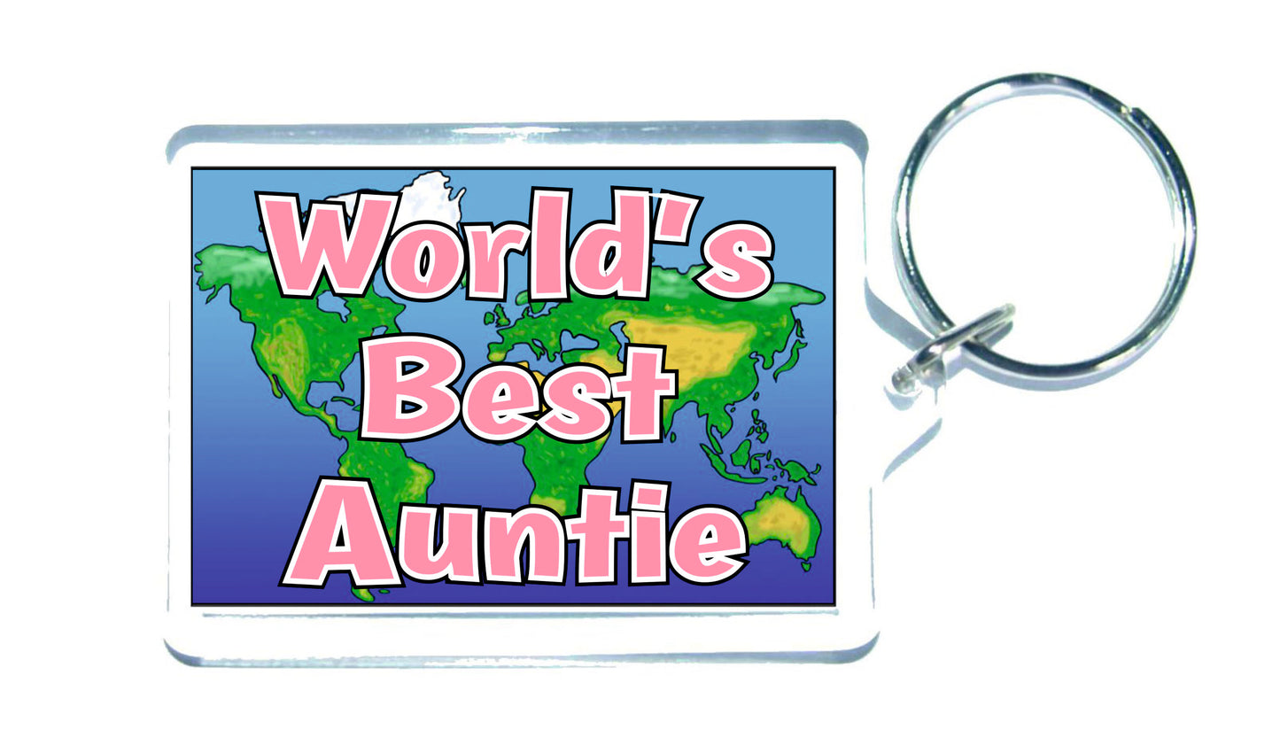 Auntie Keyring Gift - World's Best Auntie - Fun Novelty Christmas Birthday Present
