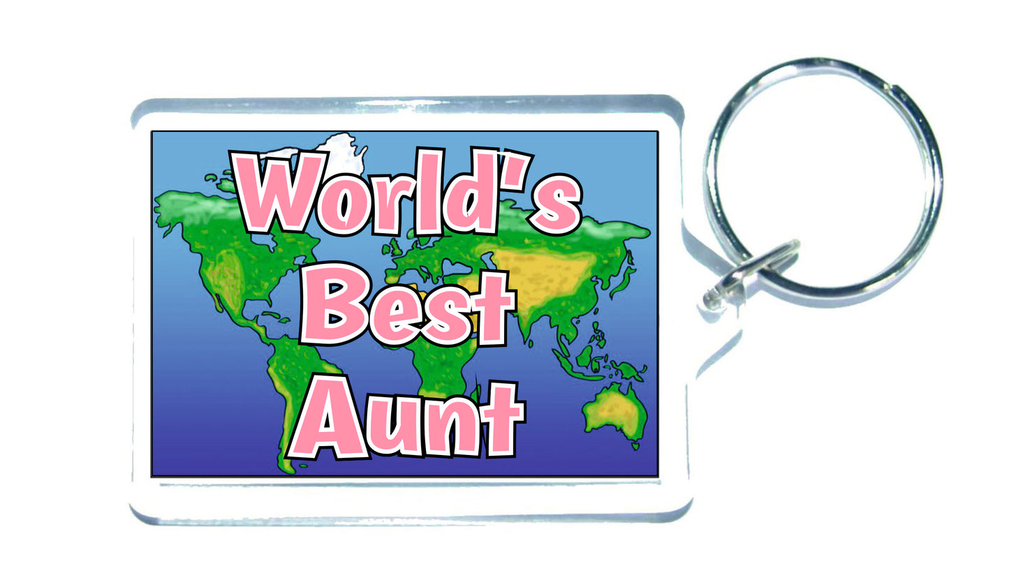 Aunt Keyring Gift - World's Best Aunt - Fun Novelty Christmas Birthday Present