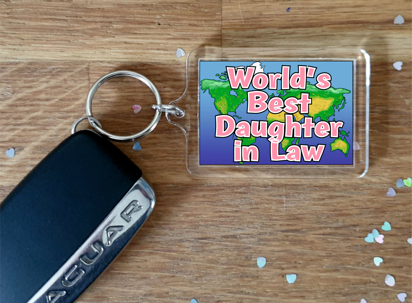 Daughter in Law Keyring Gift - World's Best Daughter in Law - Fun Novelty Christmas Birthday Present