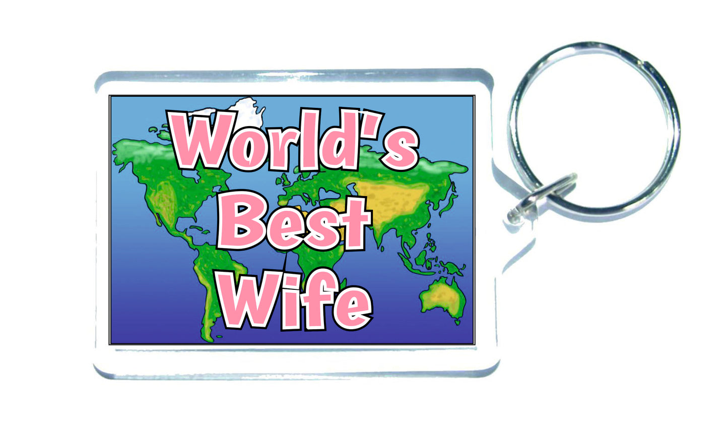Wife Keyring Gift - World's Best Wife - Fun Novelty Christmas Birthday Present